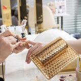 Maxbell Nail Art Pillow Manicure Hand Arm Rest Pillow Cushion PU Holder Golden