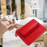Maxbell Nail Art Pillow Manicure Hand Arm Rest Pillow Cushion PU Holder Red