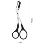 Maxbell Eyebrow Scissor with Comb Unisex Scissors for Makeup Cosmetic Grooming A