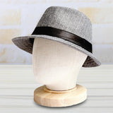 Maxbell Linen Manikin Head Wigs Display Stand Model with Wooden Base Practical