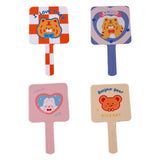 Maxbell Compact Handheld Mirror Single Sided Square Gift for Women Girls Orange