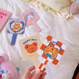 Maxbell Compact Handheld Mirror Single Sided Square Gift for Women Girls Orange