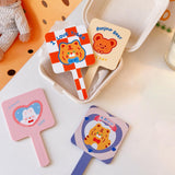 Maxbell Compact Handheld Mirror Single Sided Square Gift for Women Girls Orange