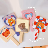 Maxbell Compact Handheld Mirror Single Sided Square Gift for Women Girls Orange