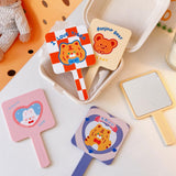 Maxbell Compact Handheld Mirror Single Sided Square Gift for Women Girls Orange