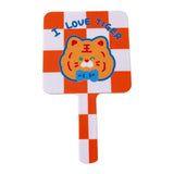 Maxbell Compact Handheld Mirror Single Sided Square Gift for Women Girls Orange