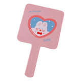Maxbell Compact Handheld Mirror Single Sided Square Gift for Women Girls Pink