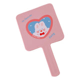 Maxbell Compact Handheld Mirror Single Sided Square Gift for Women Girls Pink