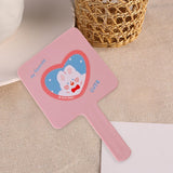 Maxbell Compact Handheld Mirror Single Sided Square Gift for Women Girls Pink