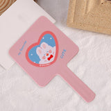 Maxbell Compact Handheld Mirror Single Sided Square Gift for Women Girls Pink