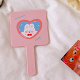 Maxbell Compact Handheld Mirror Single Sided Square Gift for Women Girls Pink