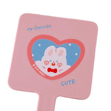 Maxbell Compact Handheld Mirror Single Sided Square Gift for Women Girls Pink