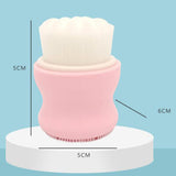 Maxbell Manual Face Washing Brush Soft Bristle and Exfoliating Silicone Pad Pink