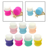 Maxbell Manual Face Washing Brush Soft Bristle and Exfoliating Silicone Pad Pink