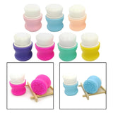 Maxbell Manual Face Washing Brush Soft Bristle and Exfoliating Silicone Pad Pink