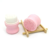 Maxbell Manual Face Washing Brush Soft Bristle and Exfoliating Silicone Pad Pink