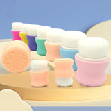 Maxbell Manual Face Washing Brush Soft Bristle and Exfoliating Silicone Pad Pink