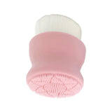 Maxbell Manual Face Washing Brush Soft Bristle and Exfoliating Silicone Pad Pink