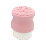 Maxbell Manual Face Washing Brush Soft Bristle and Exfoliating Silicone Pad Pink
