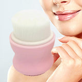 Maxbell Manual Face Washing Brush Soft Bristle and Exfoliating Silicone Pad Pink