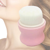 Maxbell Manual Face Washing Brush Soft Bristle and Exfoliating Silicone Pad Pink