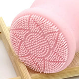 Maxbell Manual Face Washing Brush Soft Bristle and Exfoliating Silicone Pad Pink