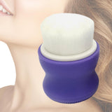 Maxbell Manual Face Washing Brush Soft Bristle and Exfoliating Silicone Pad Purple