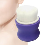 Maxbell Manual Face Washing Brush Soft Bristle and Exfoliating Silicone Pad Purple