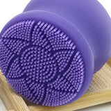Maxbell Manual Face Washing Brush Soft Bristle and Exfoliating Silicone Pad Purple