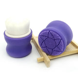 Maxbell Manual Face Washing Brush Soft Bristle and Exfoliating Silicone Pad Purple