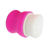 Maxbell Manual Face Washing Brush Soft Bristle and Exfoliating Silicone Pad Rose Red