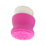 Maxbell Manual Face Washing Brush Soft Bristle and Exfoliating Silicone Pad Rose Red
