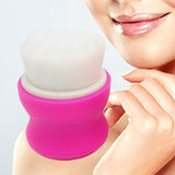 Maxbell Manual Face Washing Brush Soft Bristle and Exfoliating Silicone Pad Rose Red