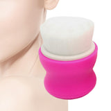Maxbell Manual Face Washing Brush Soft Bristle and Exfoliating Silicone Pad Rose Red