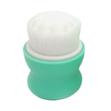 Maxbell Manual Face Washing Brush Soft Bristle and Exfoliating Silicone Pad Green