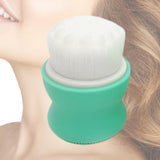 Maxbell Manual Face Washing Brush Soft Bristle and Exfoliating Silicone Pad Green