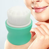 Maxbell Manual Face Washing Brush Soft Bristle and Exfoliating Silicone Pad Green