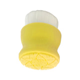 Maxbell Manual Face Washing Brush Soft Bristle and Exfoliating Silicone Pad Yellow