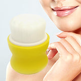 Maxbell Manual Face Washing Brush Soft Bristle and Exfoliating Silicone Pad Yellow