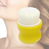 Maxbell Manual Face Washing Brush Soft Bristle and Exfoliating Silicone Pad Yellow