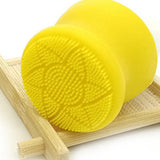 Maxbell Manual Face Washing Brush Soft Bristle and Exfoliating Silicone Pad Yellow