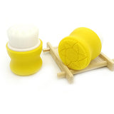 Maxbell Manual Face Washing Brush Soft Bristle and Exfoliating Silicone Pad Yellow
