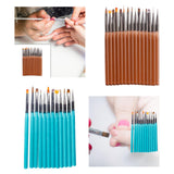 Maxbell Nail Art Brushes Set Professional Drawing Tools Painting Tools for Salon Use 15 Pieces