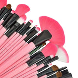 Maxbell Makeup Brush Sets with Roller Bag Shadows Brush Powder Brush for Women Gifts Pink