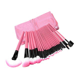Maxbell Makeup Brush Sets with Roller Bag Shadows Brush Powder Brush for Women Gifts Pink