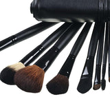 Maxbell Makeup Brush Sets with Roller Bag Shadows Brush Powder Brush for Women Gifts Black