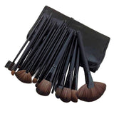 Maxbell Makeup Brush Sets with Roller Bag Shadows Brush Powder Brush for Women Gifts Black