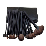Maxbell Makeup Brush Sets with Roller Bag Shadows Brush Powder Brush for Women Gifts Black