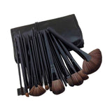 Maxbell Makeup Brush Sets with Roller Bag Shadows Brush Powder Brush for Women Gifts Black