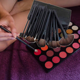 Maxbell Makeup Brush Sets with Roller Bag Shadows Brush Powder Brush for Women Gifts Black